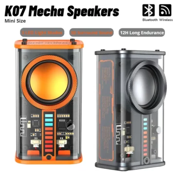 K07 Transparent LED Mecha Speaker   600mAh MIC | PricZone