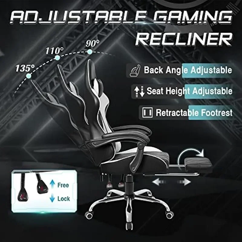 Massage Gaming Chair with Footrest and Lumbar Support 5 | PricZone Massage Gaming Chair with Footrest and Lumbar Support 5 | PricZone