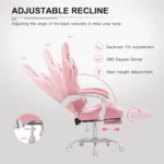 GTW 200 Pink Gaming Chair Adjustable  Reclining 4 | PricZone