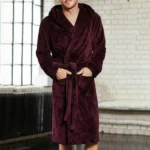 Warm Flannel Mens Bathrobe   Plush  Cozy | PricZone