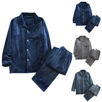 Mens Coral Velvet Flannel Pajama Set | PricZone