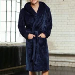 Warm Flannel Mens Bathrobe   Plush  Cozy 2 | PricZone
