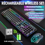 Rainbow LED Gaming Keyboard  Mouse Set 3 | PricZone
