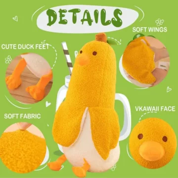 Banana Duck Plush Pillow   Soft  Huggable for Kids 27cm 2 | PricZone