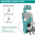 Ergonomic Gaming Chair with Footrest Grey 3 | PricZone