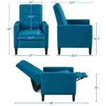 Blue Tufted Recliner Chair   Pocket Spring Comfort 5 | PricZone