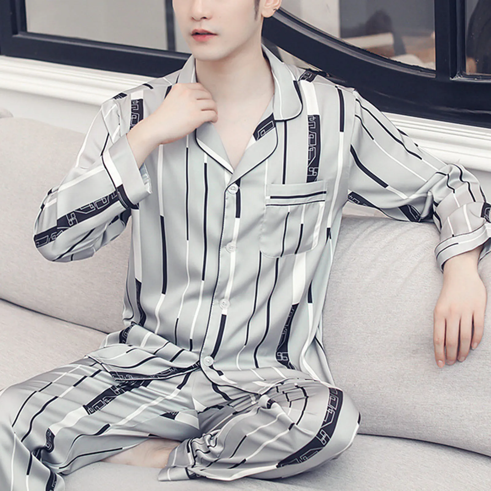 Mens Printed Winter Pajamas Set Cozy Light 4 | PricZone Mens Printed Winter Pajamas Set Cozy Light 4 | PricZone