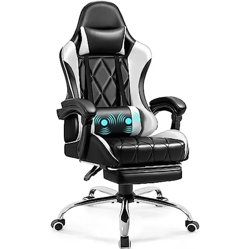 Massage Gaming Chair with Footrest and Lumbar Support 1 | PricZone Massage Gaming Chair with Footrest and Lumbar Support | PricZone
