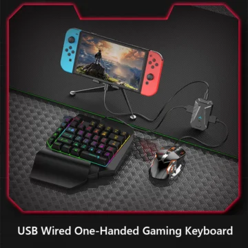 RGB One Hand Keypad  Mouse Set for Consoles 2 | PricZone