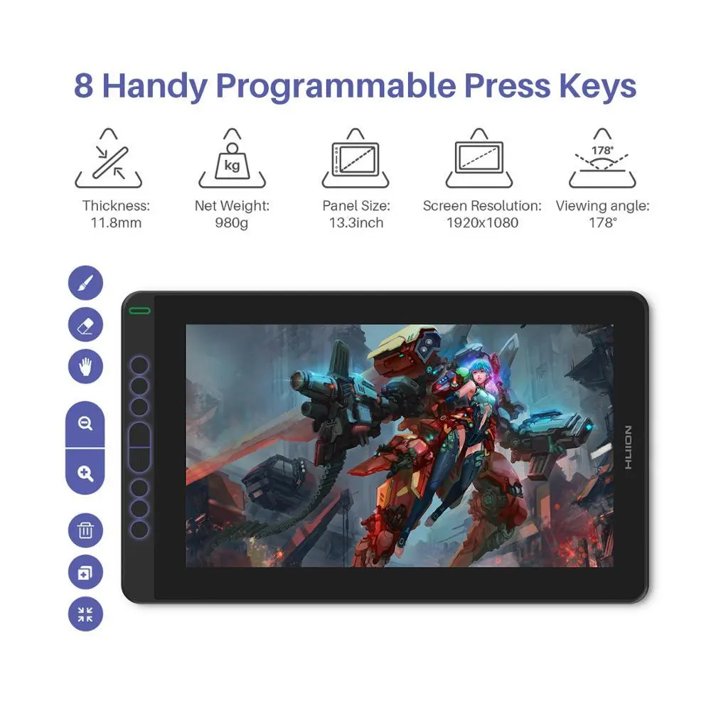 Huion Kamvas 13 Graphic Tablet 120 sRGB 3 | PricZone Huion Kamvas 13 Graphic Tablet 120 sRGB 3 | PricZone