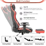 Ergonomic Racing Chair with Footrest   Office  Gaming 4 | PricZone