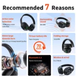 QERE E80 ANC Bluetooth 53 Headphones   Hi Res 70H Play 3 | PricZone