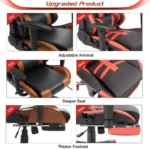 Ergonomic Racing Chair with Footrest   Office  Gaming 6 | PricZone