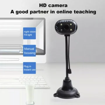 HD 4 LED USB Webcam with Microphone for Desktop  Laptop | PricZone