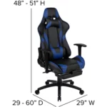 Blue LeatherSoft Gaming Chair Ergonomic  Reclining 3 | PricZone