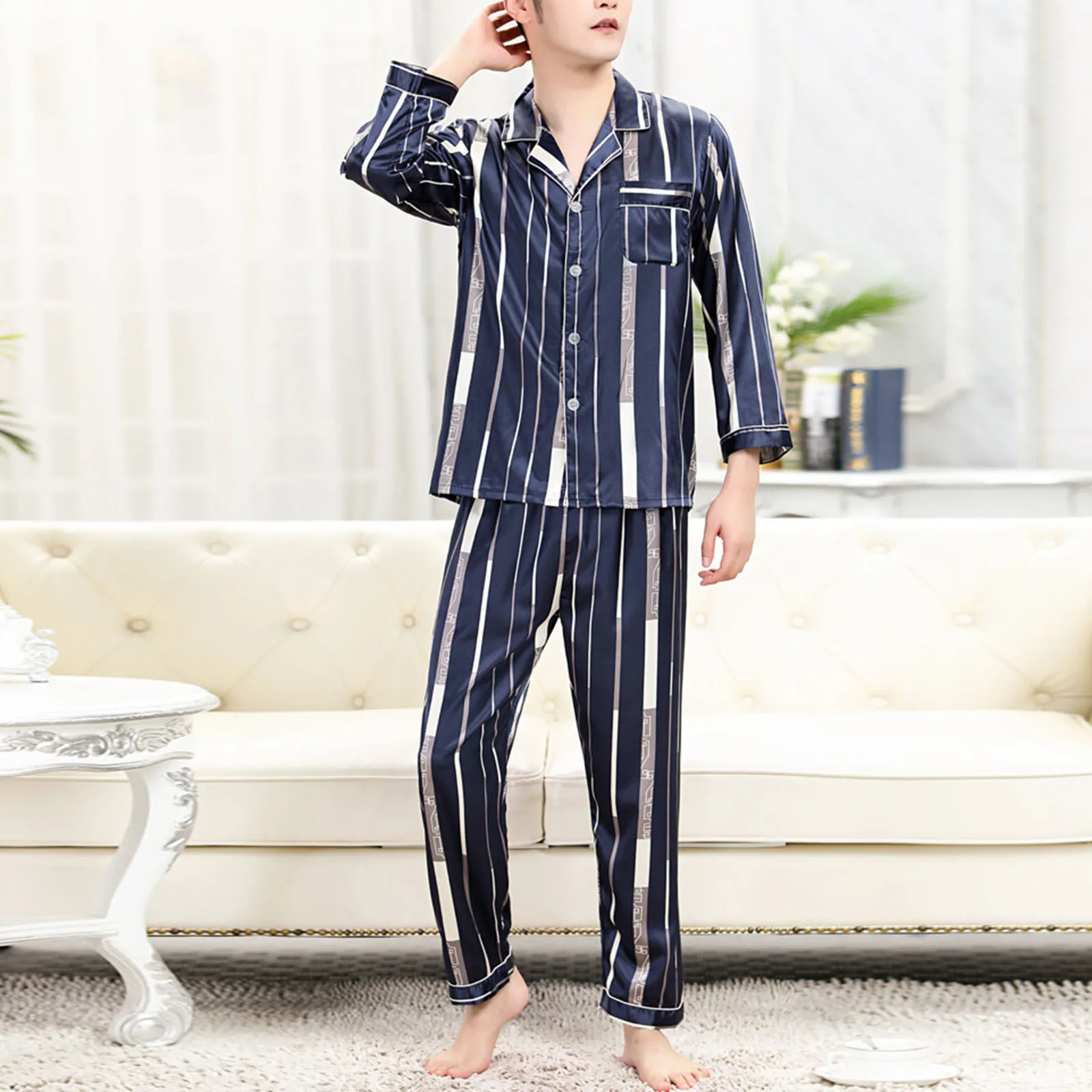 Mens Printed Winter Pajamas Set Cozy Light 2 | PricZone Mens Printed Winter Pajamas Set Cozy Light 2 | PricZone