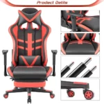 Ergonomic Racing Chair with Footrest   Office  Gaming 5 | PricZone