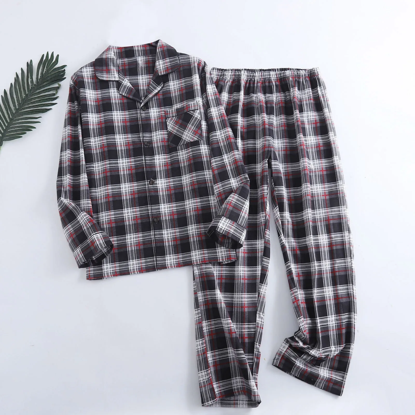 Plaid Flannel Mens Pajama Set Warm 2 | PricZone Plaid Flannel Mens Pajama Set Warm 2 | PricZone