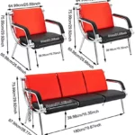 Executive PU Reception Chair   Red Waiting Room Sofa 2 | PricZone