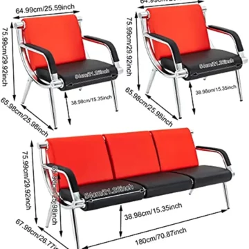 Executive PU Reception Chair   Red Waiting Room Sofa 2 | PricZone