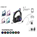 Chic Cat Ear RGB Gamer Headset   71 Surround Sound 5 | PricZone