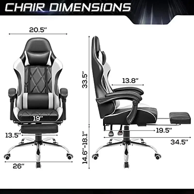 Massage Gaming Chair with Footrest and Lumbar Support 3 | PricZone Massage Gaming Chair with Footrest and Lumbar Support 3 | PricZone