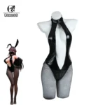 Sexy Black Bunny Girl Cosplay Suit   Deep V Jumpsuit | PricZone