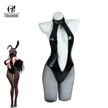 Sexy Black Bunny Girl Cosplay Suit   Deep V Jumpsuit | PricZone