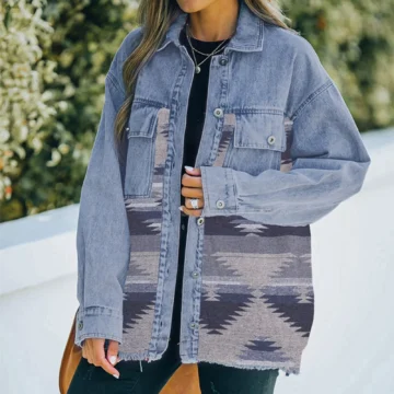 Oversized Denim Jacket   Casual Winter Wear | PricZone
