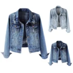 Chic Spring Denim Jacket   Womens Ripped 3 | PricZone