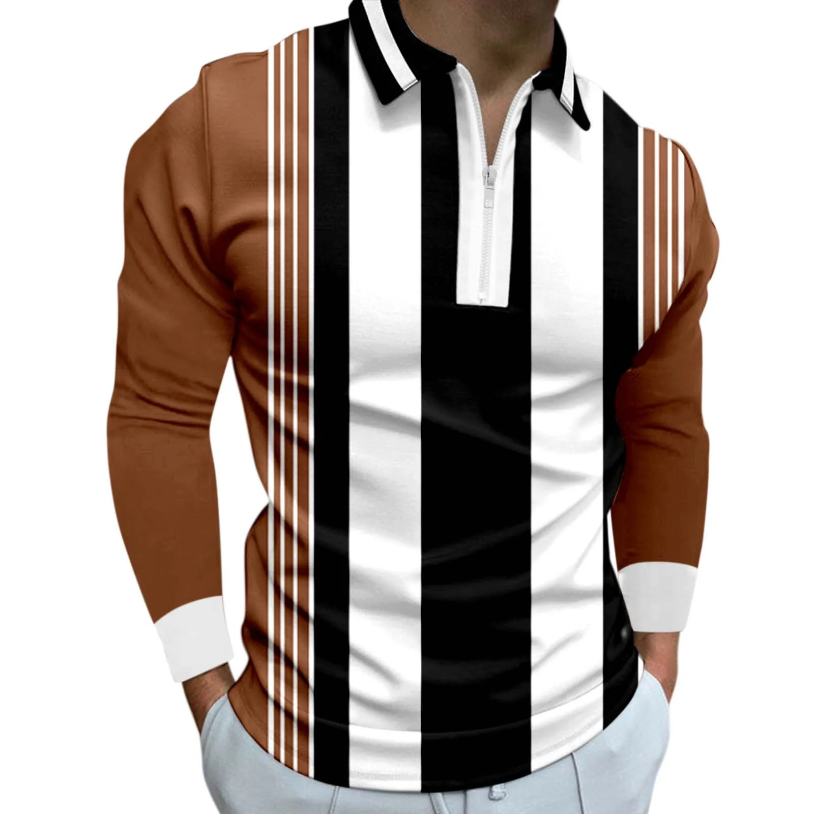 Autumn Mens Stripe Polo Shirt Casual Fit 2 | PricZone Autumn Mens Stripe Polo Shirt Casual Fit 2 | PricZone