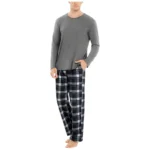 Mens Casual Plaid Pajama Set  Shirt 2 | PricZone