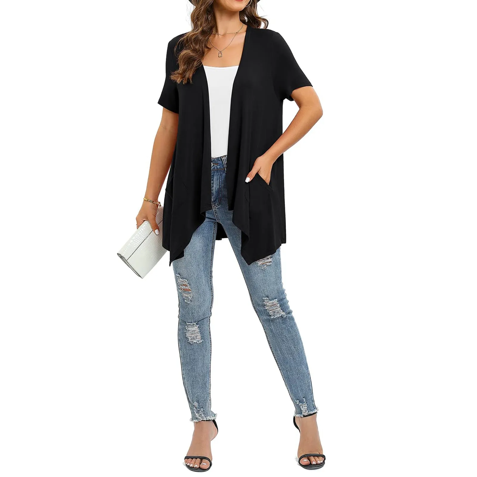Chic Asymmetric Hem Open Front Cardigan 4 | PricZone Chic Asymmetric Hem Open Front Cardigan 4 | PricZone