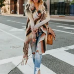 Striped Tassel Poncho Cardigan   Winter Knit 2 | PricZone