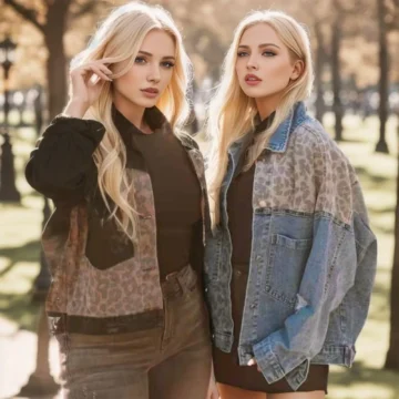 Chic Leopard Denim Jacket   Womens Style | PricZone