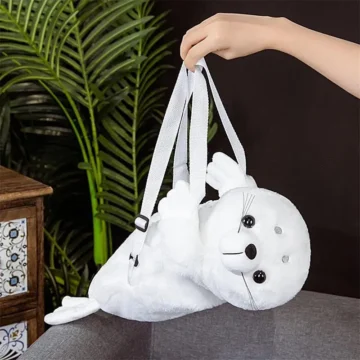 Kawaii Seal Plush Backpack for Kids | PricZone