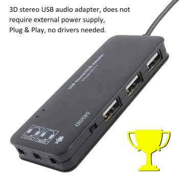 3 Port USB Hub  Sound Card for PC 2 | PricZone