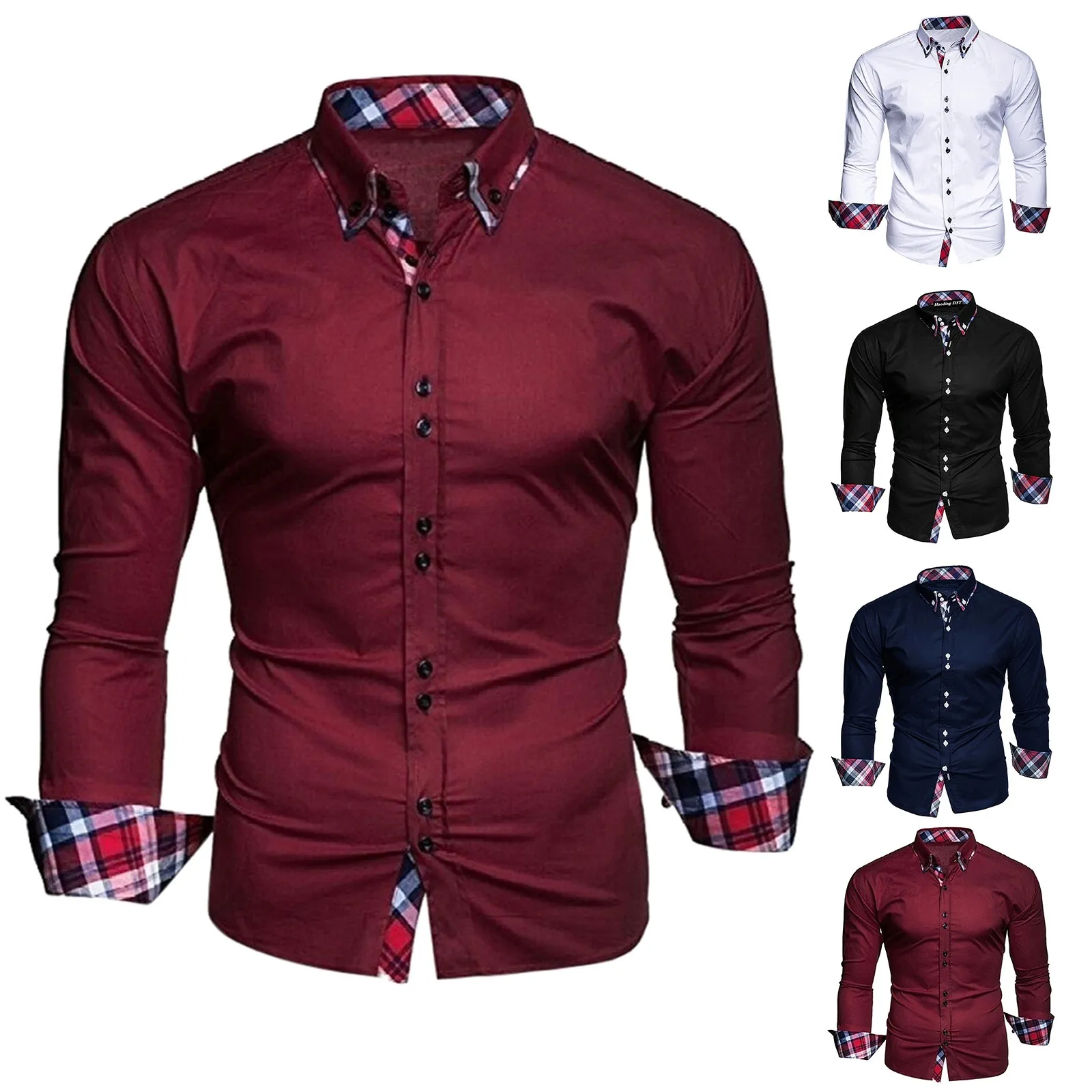 Slim Fit Mens Plaid Polo Shirt - Formal & Stylish