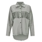 Vintage Fringe Denim Jacket Korean Style 1 | PricZone Vintage Fringe Denim Jacket Korean Style | PricZone