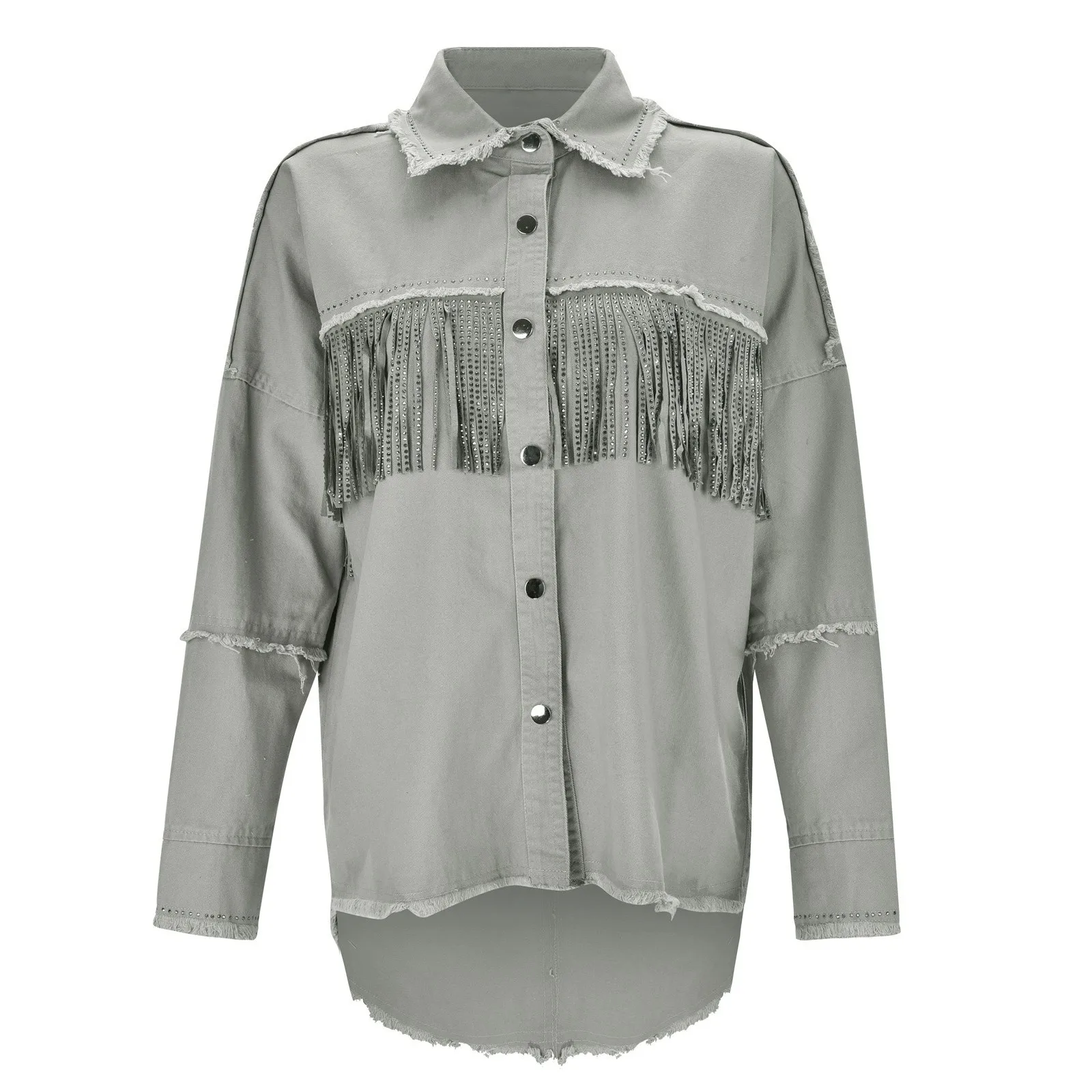 Vintage Fringe Denim Jacket Korean Style 1 | PricZone Vintage Fringe Denim Jacket Korean Style | PricZone