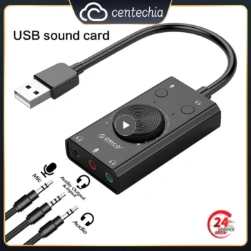 USB Sound Card Adapter with Mic  Volume | PricZone