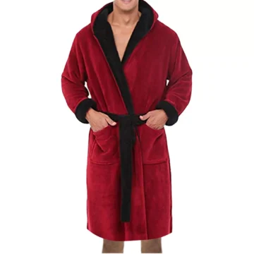 Mens Plush Warm Long Robe  Kimono | PricZone