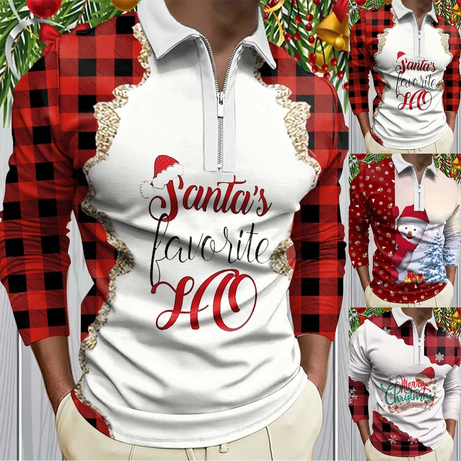 Vintage Plaid Christmas Shirt for Men - Festive