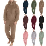 Winter Warm Mens Hooded Fleece Pajamas 5XL | PricZone