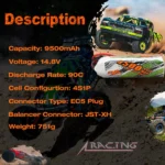 CNHL 9500mAh 4S 148V Lipo Battery   EC5 Plug 2 | PricZone