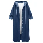 Winter Hooded Denim Long Overcoat for Women 3 | PricZone
