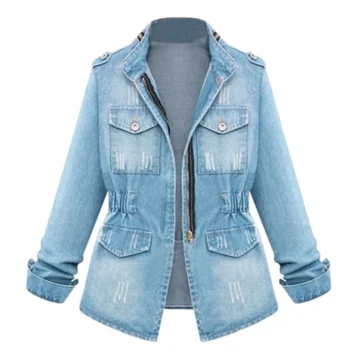 Autumn Slim Denim Coats for Women   Zip Style | PricZone