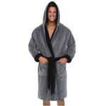 Mens Plush Warm Long Robe  Kimono 4 | PricZone