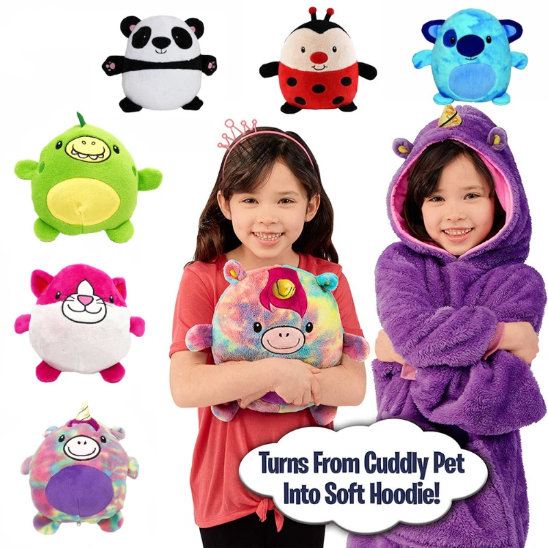 Kids Cartoon Hoodie Blanket - Cozy Pullover Gift