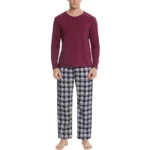 Mens Casual Plaid Pajama Set  Shirt 4 | PricZone
